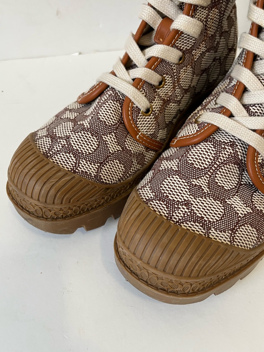 Coach X Tom Wesselmann Trooper Mid Top Boot In Signature Jacquard size 9B - Picture 9 of 11
